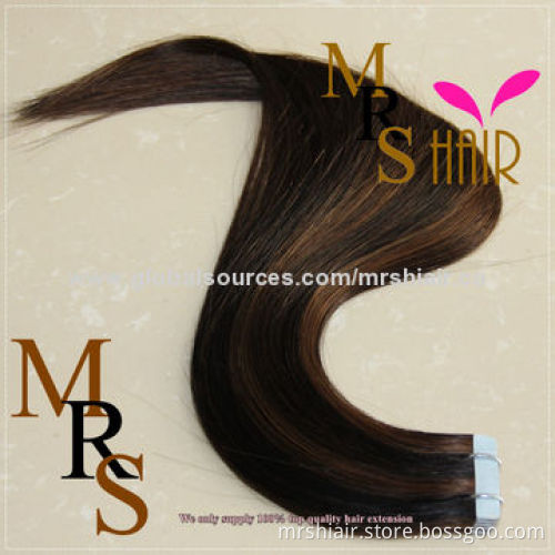 18-inch mixed color Brazilian straight tape in hair extensions